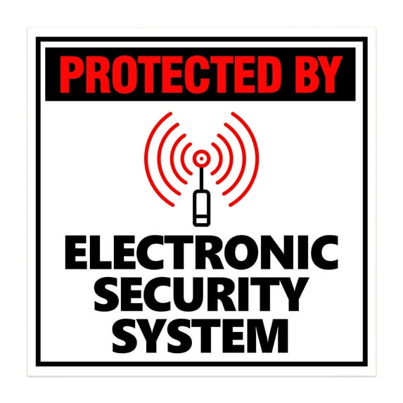 Square Plus Protected By Electronic Security System Door or Wall Sign | Warning Signage - Large