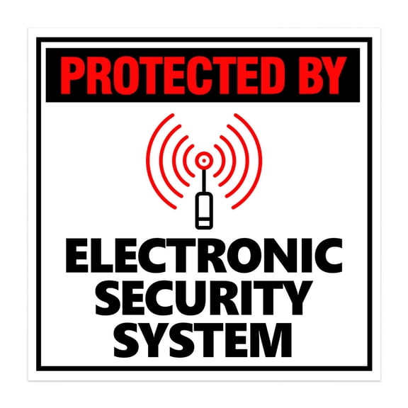Square Plus Protected By Electronic Security System Door or Wall Sign | Warning Signage -Small