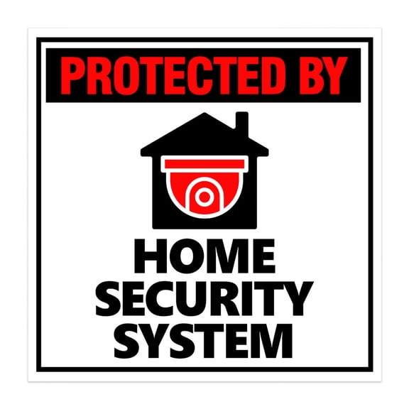 Square Plus Protected By Home Security System Door or Wall Sign | Warning Signage - Large