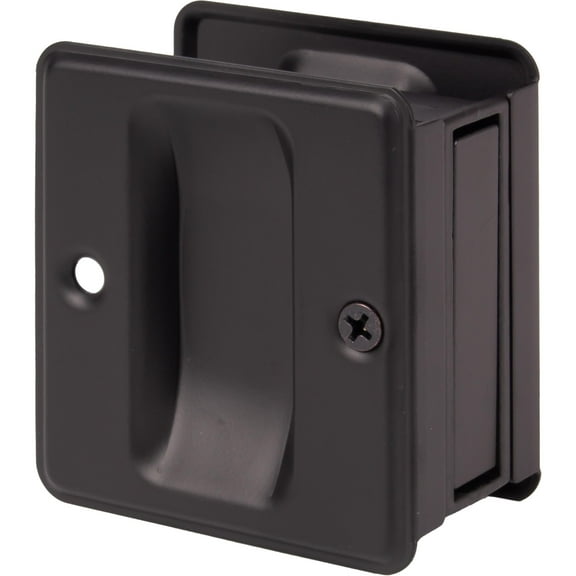 Square Pocket Door Lock, Passage (Hall/Closet) Latch, Matte Black by Stone Harbor Hardware