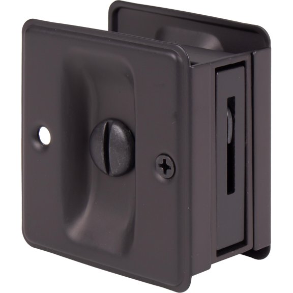Square Pocket Door Lock, Privacy (Bed/Bath) Latch, Oil-Rubbed Bronze by Stone Harbor Hardware