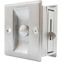 Square Pocket Door Lock, Privacy (Bed/Bath) Latch, Satin Chrome by Stone Harbor Hardware Aluminum