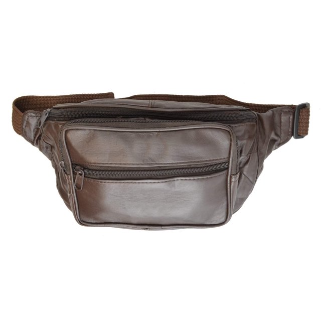 Square Pocket Fanny Bag Pouch Crafted of fine lambskin leather