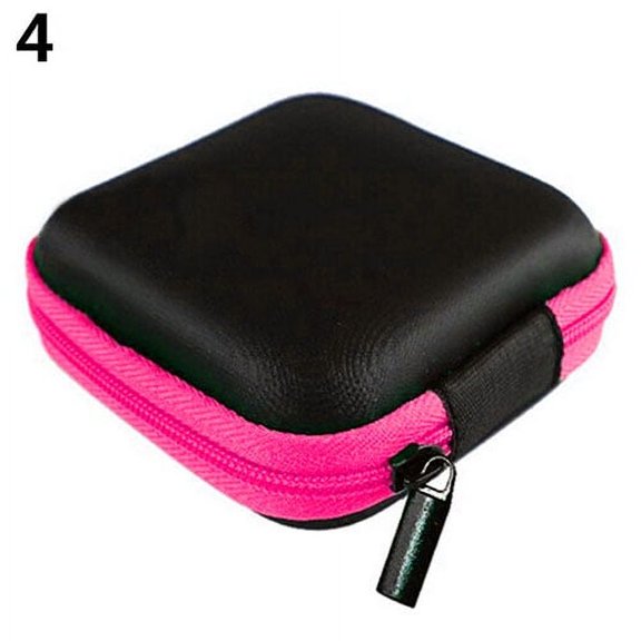 Square Pocket Hard Case Storage Bag for Headphone Earphone Earbuds TF SD Card