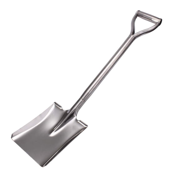 Square Point Shovel 31.5 Inch Flat Head Stainless Steel Garden Digging Spade