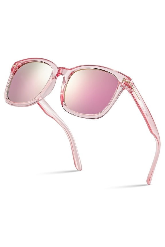 Square Polarized Mirrored Sunglasses for Women Colorful 80's Anti-Glare TR90 Frame UV Protection Sun Glasses