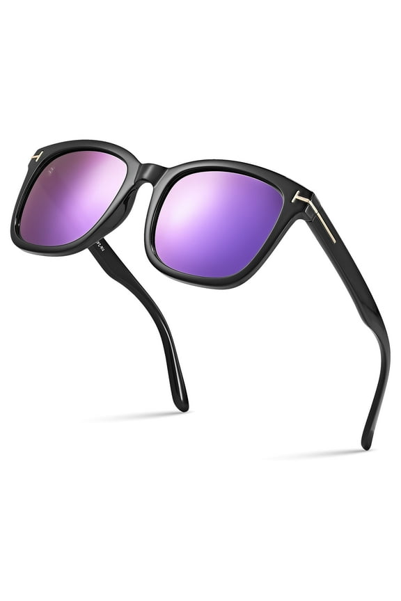 Square Polarized Mirrored Sunglasses for Women Colorful 80's Anti-Glare TR90 Frame UV Protection Sun Glasses