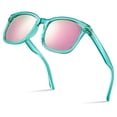 thumbnail image 1 of Square Polarized Mirrored Sunglasses for Women Colorful 80's Anti-Glare TR90 Frame UV Protection Sun Glasses, 1 of 7