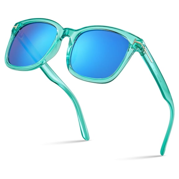 Square Polarized Mirrored Sunglasses for Women Colorful 80's Anti-Glare TR90 Frame UV Protection Sun Glasses