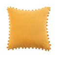 thumbnail image 1 of [IN2XZT146-1 Yellow] NEW Set of 2 Pompoms Decorative Throw Pillows (With/Without Inserts), 1 of 8