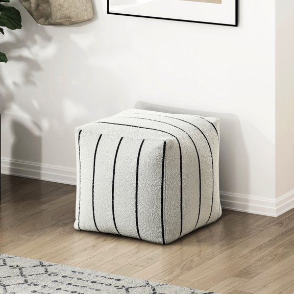Square Pouf for Footrest or Seating / Functional and Decorative