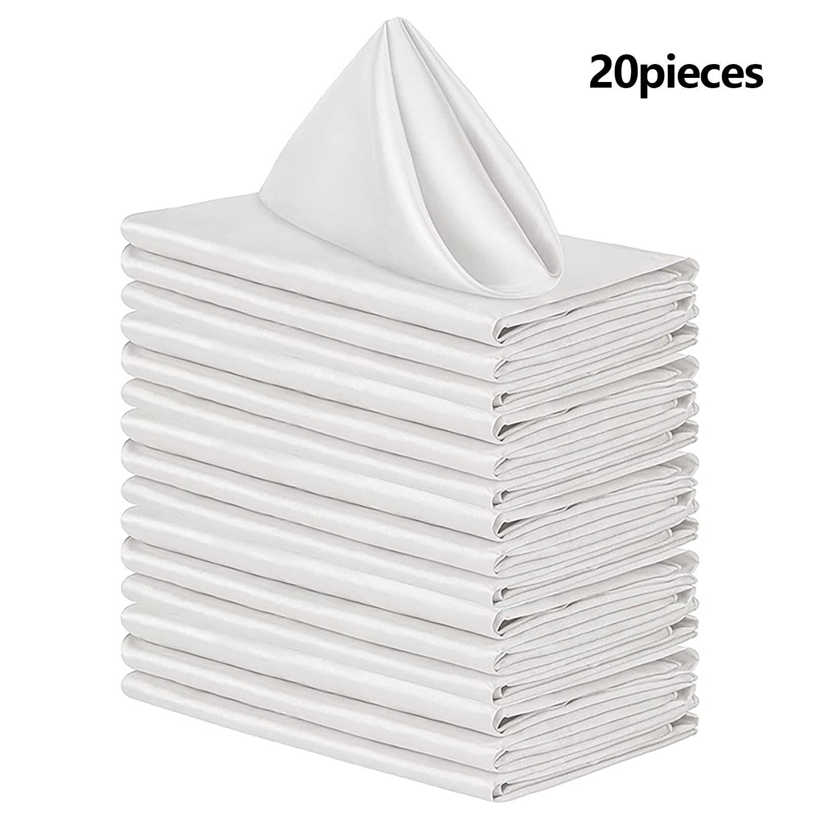 Preboun 24 Pcs Christmas Cloth Napkins 17 x 17 Inch Polyester Square Double  Folded Cloth Napkins Set of 24 with Hemmed Edges for Dinner Lunch