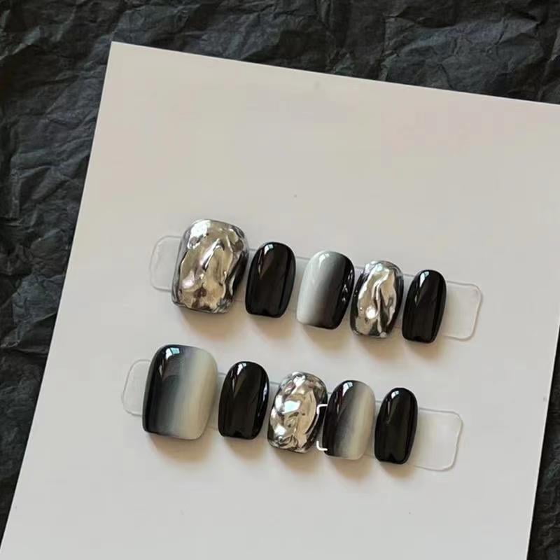Square Press on Nails Medium Fake Nails Pink Glue on Nails Ballerina Rhinestones Acrylic Nails Handiwork 10Pcs Shiny Stick on Nails for Women and Girls