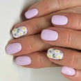 thumbnail image 1 of Square Press on Nails Glossy Design French Fake Nails Acrylic False Nails,Artificial Nails Glues on Nails for Womens, 1 of 7