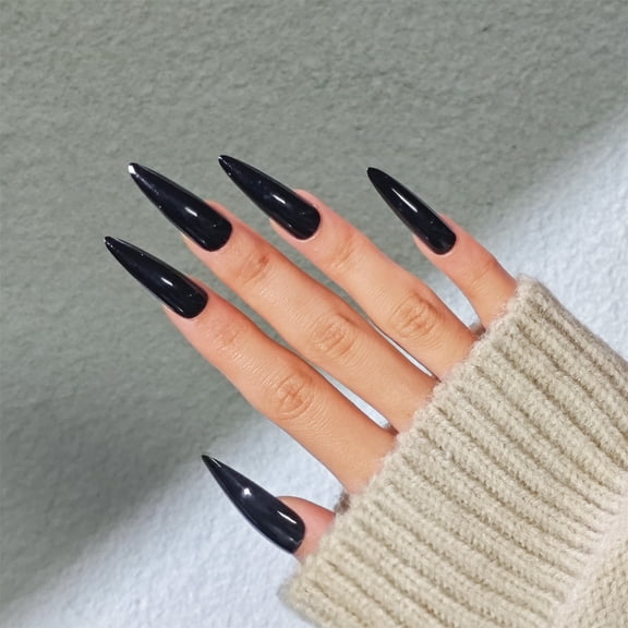 Square Press on Nails - Long Fake Nails, Glossy Finish, Colorful Crocodile Print, DIY Artificial False Nail Art - 24 Pcs Nail Kit with  Jelly Glue