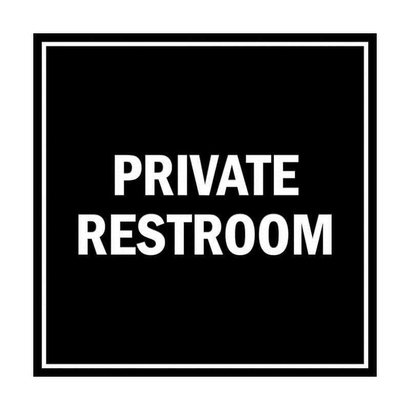 Square Private Restroom Sign Metal Signs 12 Inch Rust Free Aluminum,Uv Ink Printing