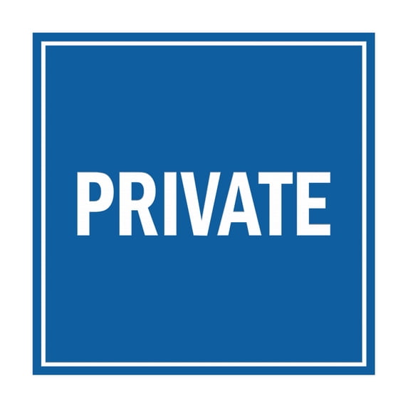 Square Private Sign (Blue) - Small