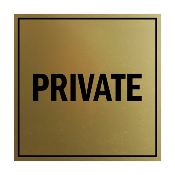 Square Private Sign (Brushed Gold) - Medium