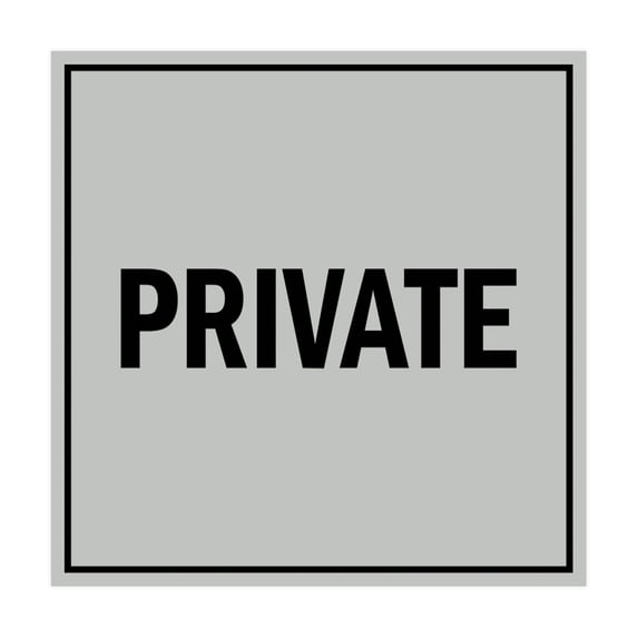 Square Private Sign (Lt Gray) - Large