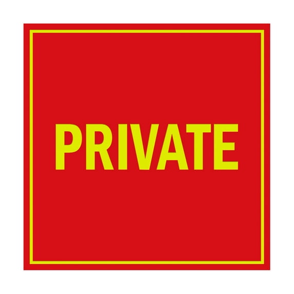 Square Private Sign (Red/Yellow) - Large