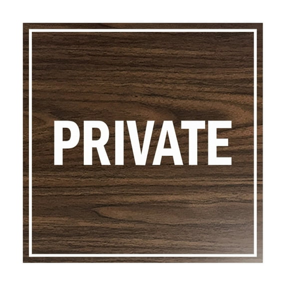 Square Private Sign (Walnut) - Medium