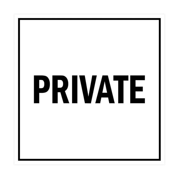 Square Private Sign (White) - Small