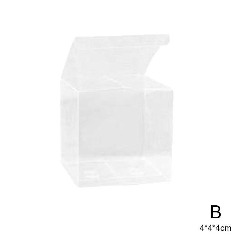 10X Clear Boxes with Handle Cube PVC Empty Box Wedding Party Favour Gift  Candy