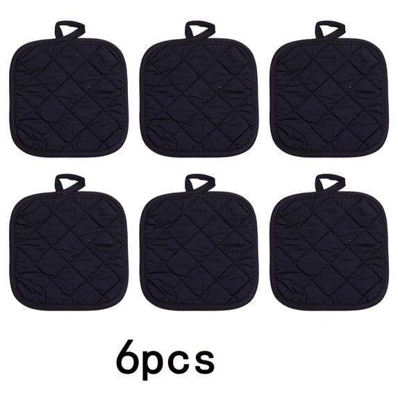 Square Quilted Pot Holders, 7x7 inch Heat Resistant Cotton Potholders with Hanging Loop, Non-Slip Hot Pads for Kitchen Cooking Baking, Multi Colors