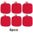 thumbnail image 1 of Square Quilted Pot Holders, 7x7 inch Heat Resistant Cotton Potholders with Hanging Loop, Non-Slip Hot Pads for Kitchen Cooking Baking, Multi Colors, 1 of 8