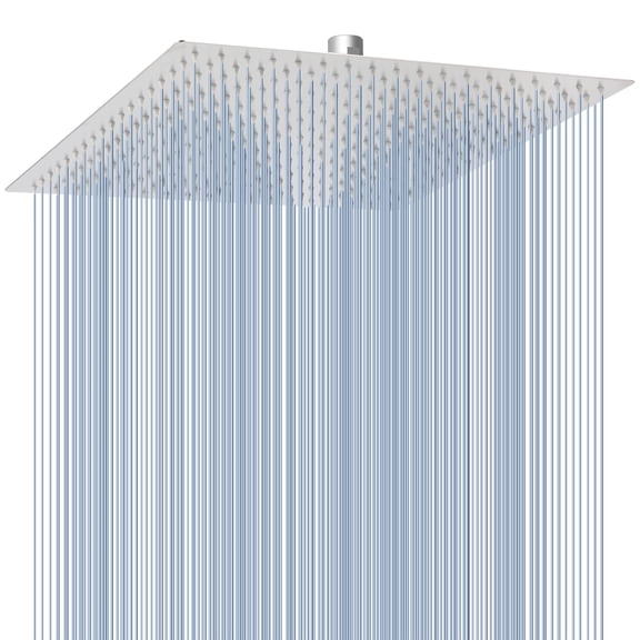 Square Rainfall Showerhead Brushed Nickel 16 Inch Full Body Coverage Wall Or Ceiling Mount