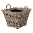 thumbnail image 1 of Square Rattan Planter Basket with Liner - 6.25 Gallon - Indoor/Outdoor Plant Pot with Handles - Natural Rattan, Durable & Sustainable Décor, 1 of 8
