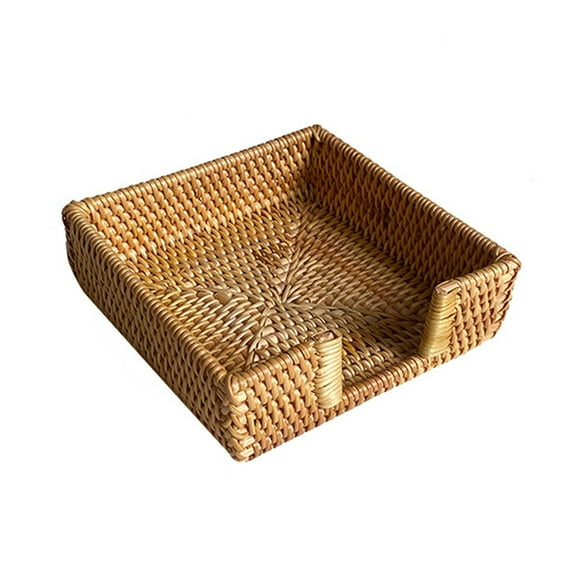 Square Rattan Tissue Box Napkin Storage Box Tissue Box Holder for Kitchen Living Room Covered Tissue Box Square Decoration Type 6