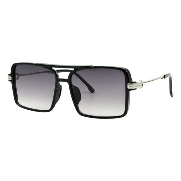 Square Rectangle Sunglasses Men's Vintage Retro Shades UV400 Black, Smoke