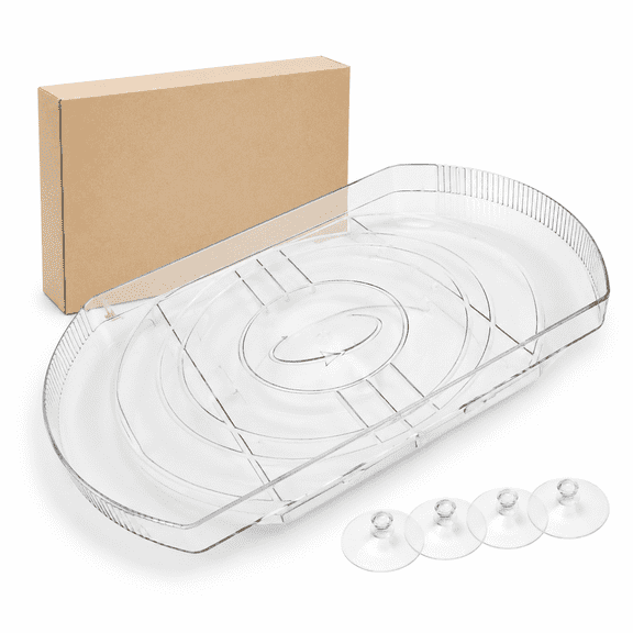 Square Rectangular Rotating Lazy Susan Fridge Organizer, Medium 15.25 in x 11 in