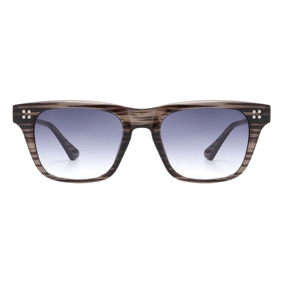 Square Rectangular Sunglasses Designer Horn Rim Unisex Shades UV400 Gray Stripes