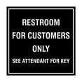 thumbnail image 1 of Square Restroom For Customers Sign (Black) - Small, 1 of 1