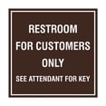 thumbnail image 1 of Square Restroom For Customers Sign (Dark Brown) - Small, 1 of 1