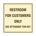 thumbnail image 1 of Square Restroom For Customers Sign (Ivory/Dark Brown) - Medium, 1 of 1