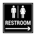 thumbnail image 1 of Square Restroom Sign (Black) - Large, 1 of 1