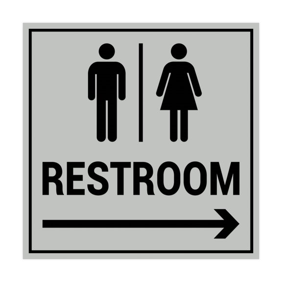 Square Restroom Sign (Lt Gray) - Small