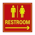 thumbnail image 1 of Square Restroom Sign (Red/Yellow) - Large, 1 of 1