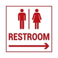 thumbnail image 1 of Square Restroom Sign (White/Red) - Large, 1 of 1