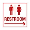 thumbnail image 1 of Square Restroom Sign (White/Red) - Small, 1 of 1