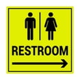 thumbnail image 1 of Square Restroom Sign (Yellow / Black) - Small, 1 of 1