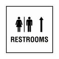thumbnail image 1 of Square Restrooms Up Arrow Sign (White) - Medium, 1 of 4