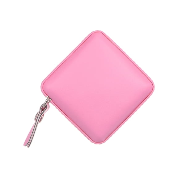 Square Retractable Measuring Tape 150cm/60-inch Soft Leather Case Tailors Tape Measure, Pink