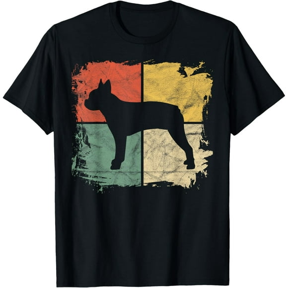 Square Retro Boston Terrier Owner Gift Dog Bostie Dad Mom T-Shirt