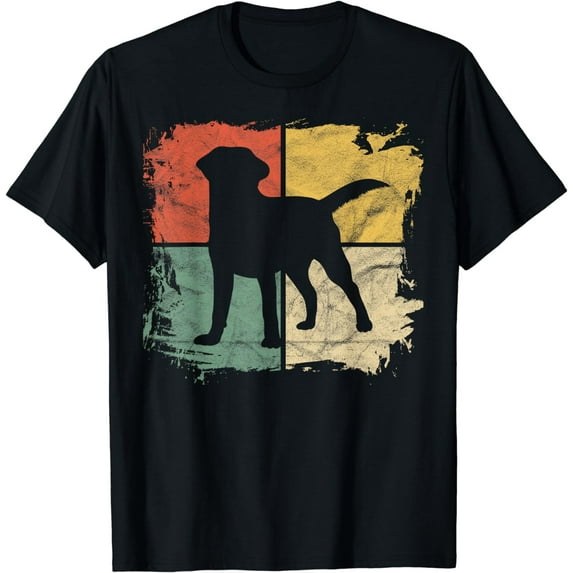 Square Retro Labrador Owner Gift Golden Black Lab Dad Mom T-Shirt
