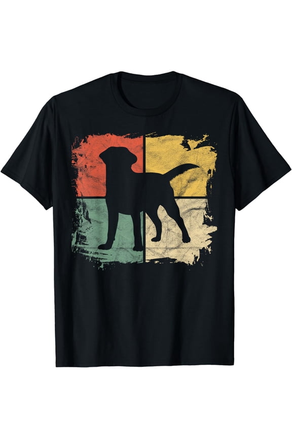 Square Retro Labrador Owner Gift Golden Black Lab Dad Mom T-Shirt