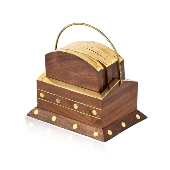 Artisanal Wood Coaster Set - Premium Tabletop Accessory